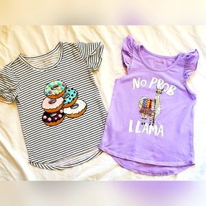 2 Girls Arizona Tshirts Size 6. Both have 3D designs